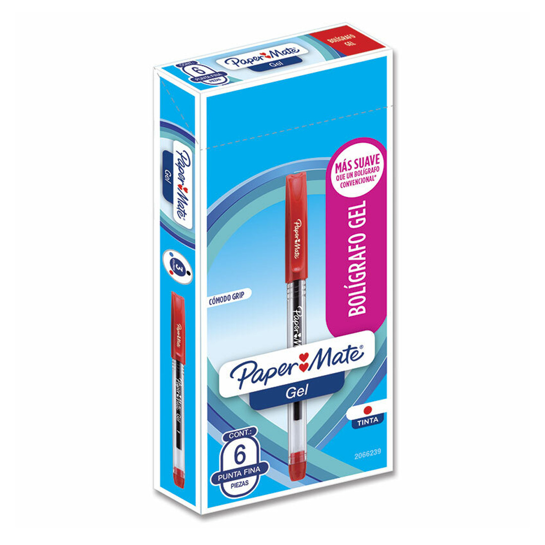  BOLIGRAFO PAPERMATE ECONOMY GEL ROJO X6