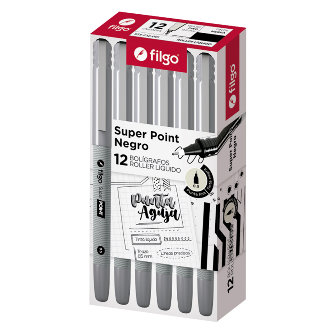  ROLLER FILGO SUPER POINT 0.5 NEGRO X12