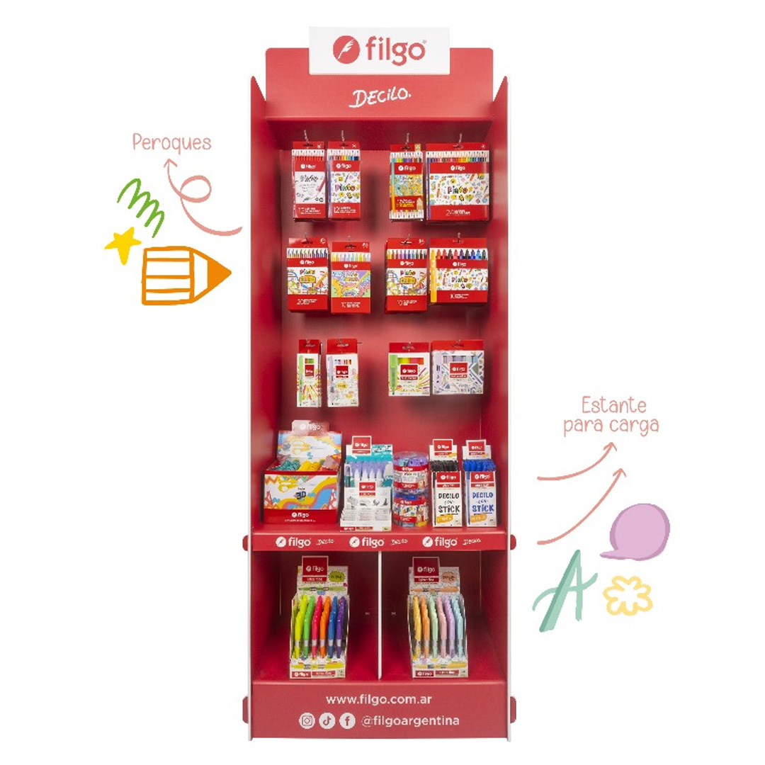  EXHIBIDOR FILGO PIE CORRUGADO PLASTICO -  SURTIDO A COORDINAR CON VENDEDOR