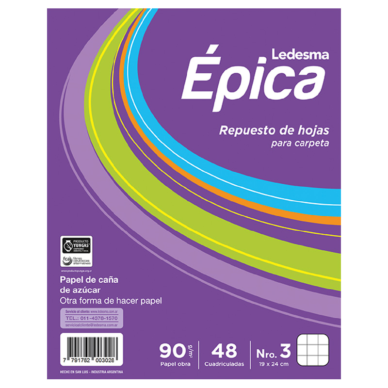  REPUESTO EPICA N3 48 HOJAS CUADRICULADO