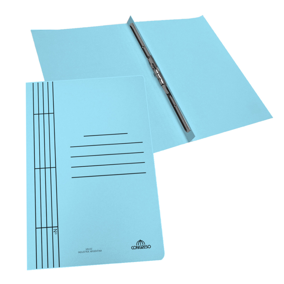  CARPETA BROCHE VELOX CONGRESO OFICIO  240GR CELESTE X50