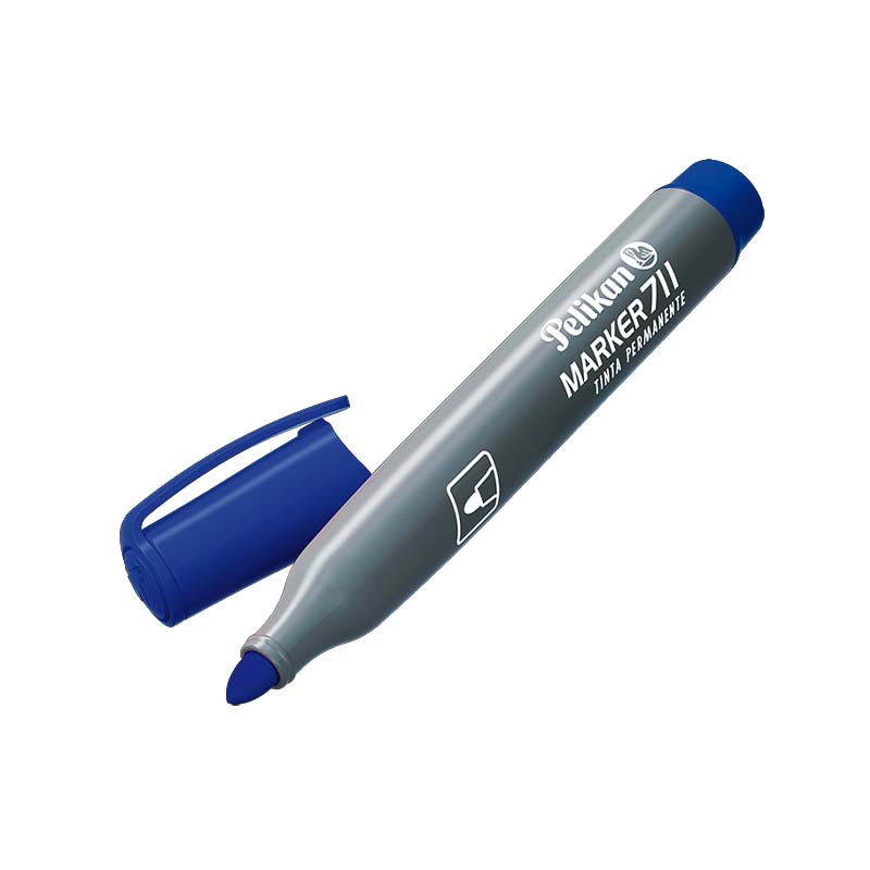 MARCADOR PERMANENTE PELIKAN 711 PUNTAREDONDA AZUL X10