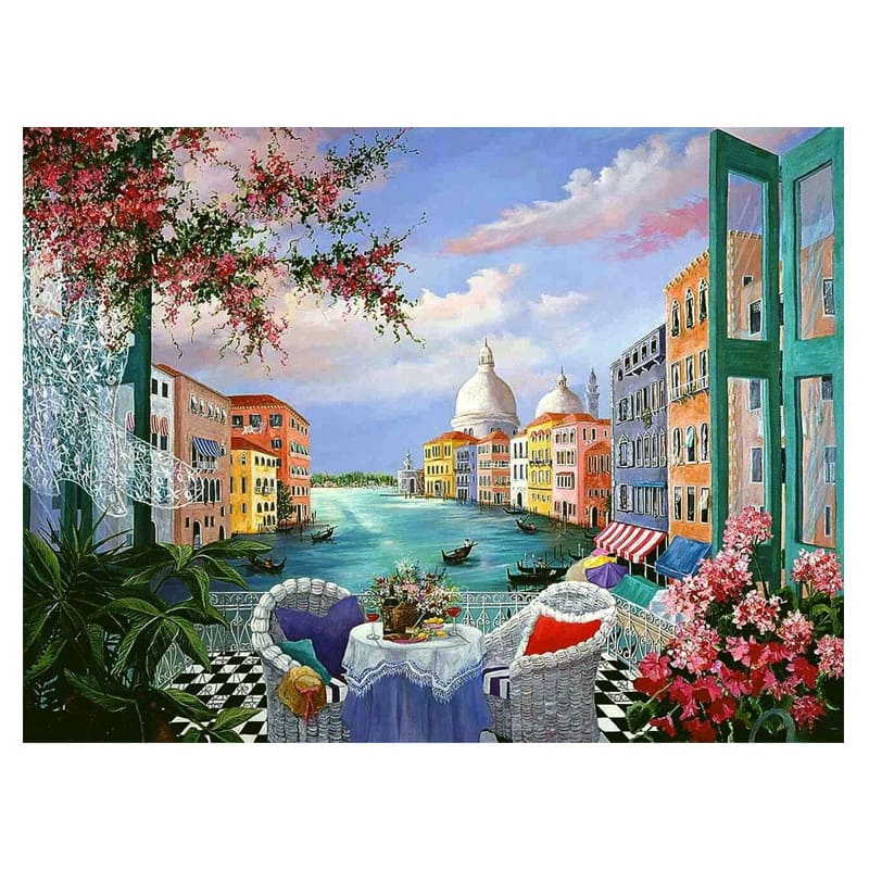  DIAMOND PAINTING 40X50 VENTANA RIO GC74278 EN ESTUCHE