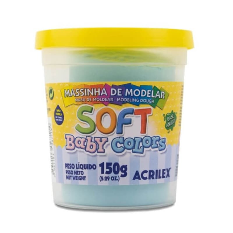  MASA MODELAR SOFT ACRILEX POTE 150G BABY  AZUL X6