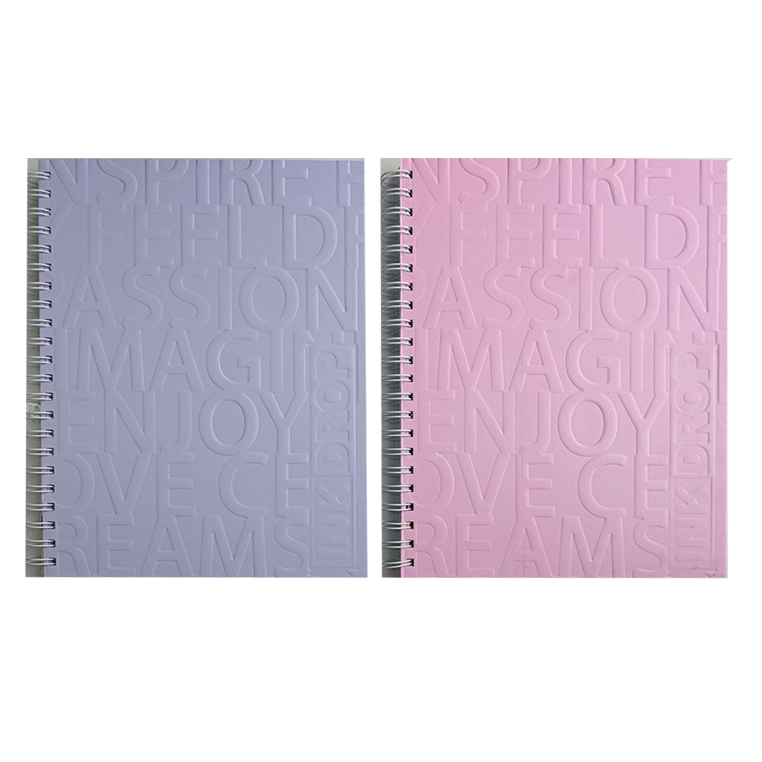  CUADERNO INKDROP A5 16X21 TAPA DURA  ESPIRAL 100H PASTEL