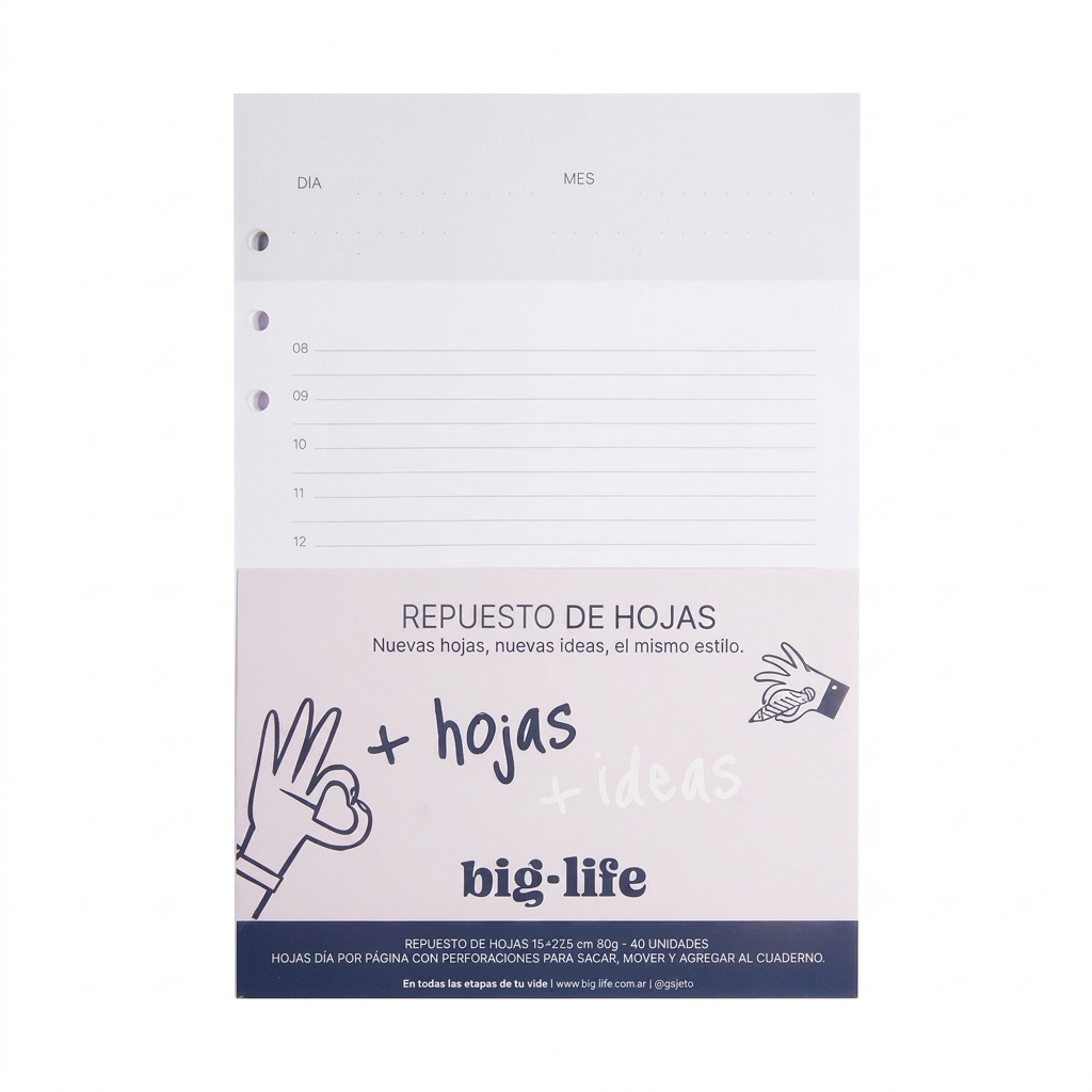  REPUESTO BIG LIFE 16X22 DIA X PAGINA