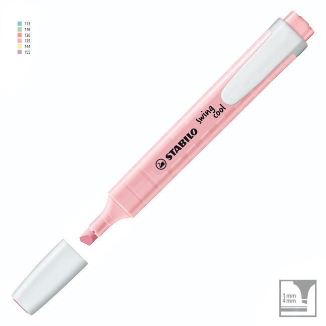  RESALTADOR FINO STABILO SWING COOL X10;
PASTEL ROSA