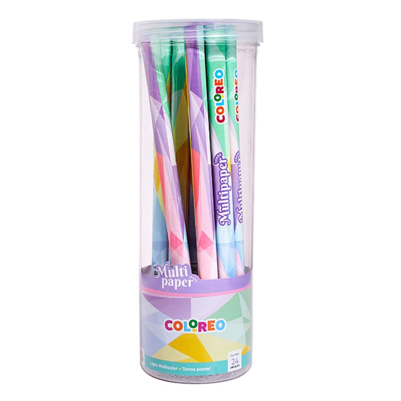  LAPIZ COLOR MULTIPAPER MULTICOLOR PASTEL  TUBO X24
