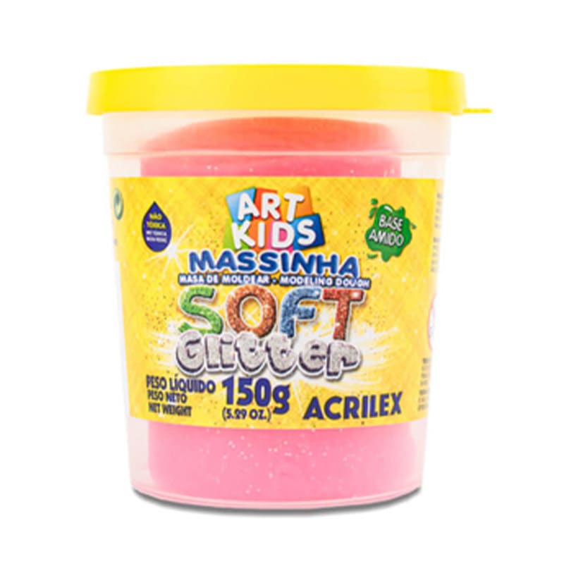  MASA MODELAR SOFT ACRILEX GLITTER POTE;
150G ROSA X6