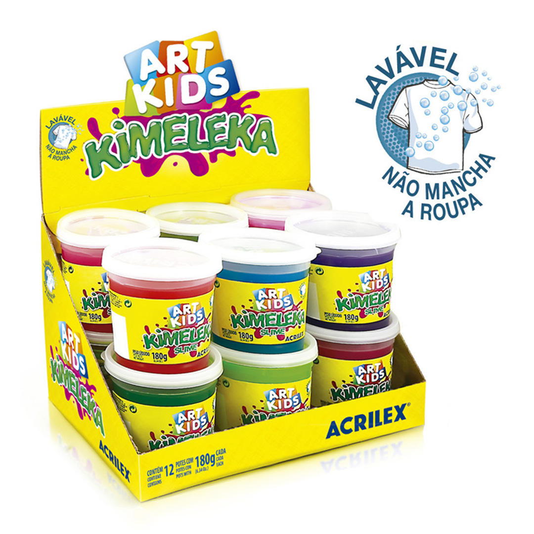  MASA MODELAR SLIME KIMELEKA ACRILEX POTE  180GR SURTIDO X12