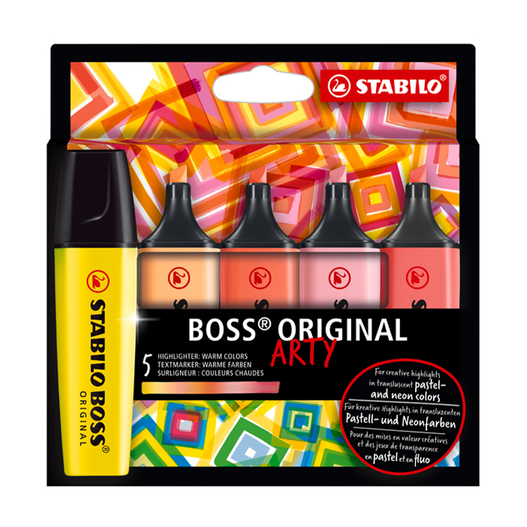  RESALTADOR CHATO STABILO BOSS ARTY  CALIDO BLISTER X5