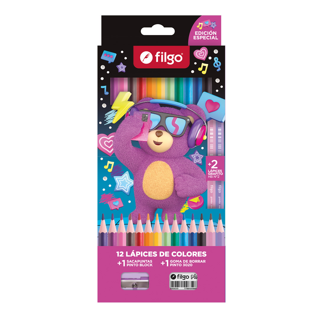  LAPIZ COLOR FILGO PINTO X12 FANTASY  OSITO