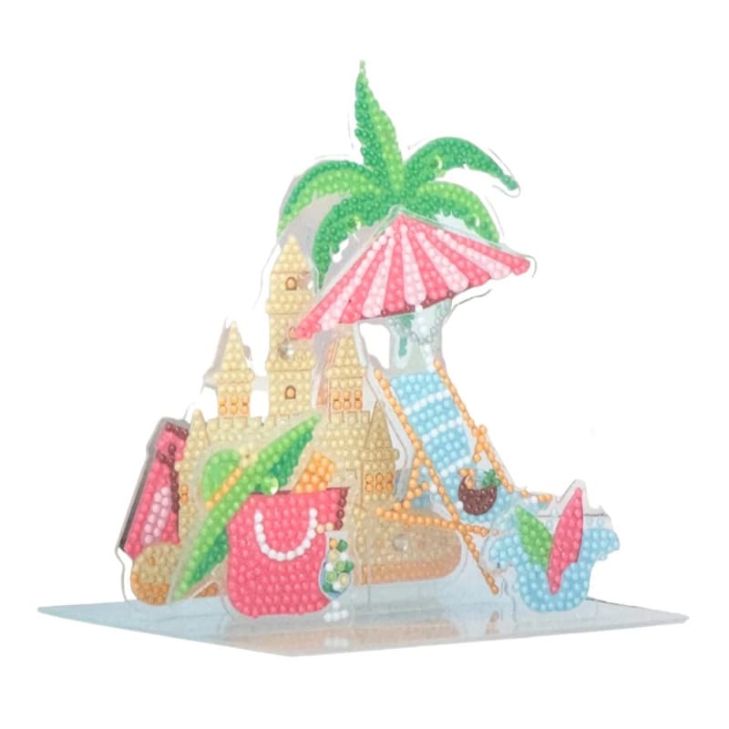  DIAMOND PAINTING 15X15 CM FIGURA 5D  PLAYA BASE ACRILICA