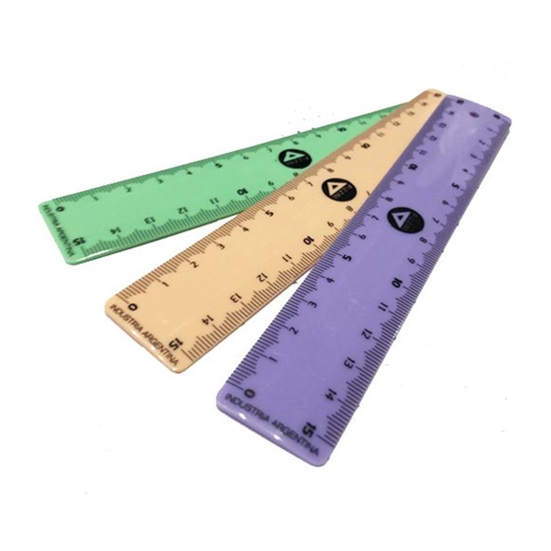  REGLA 15CM PIZZINI ESCOLAR CR ROSA /  VERDE X10