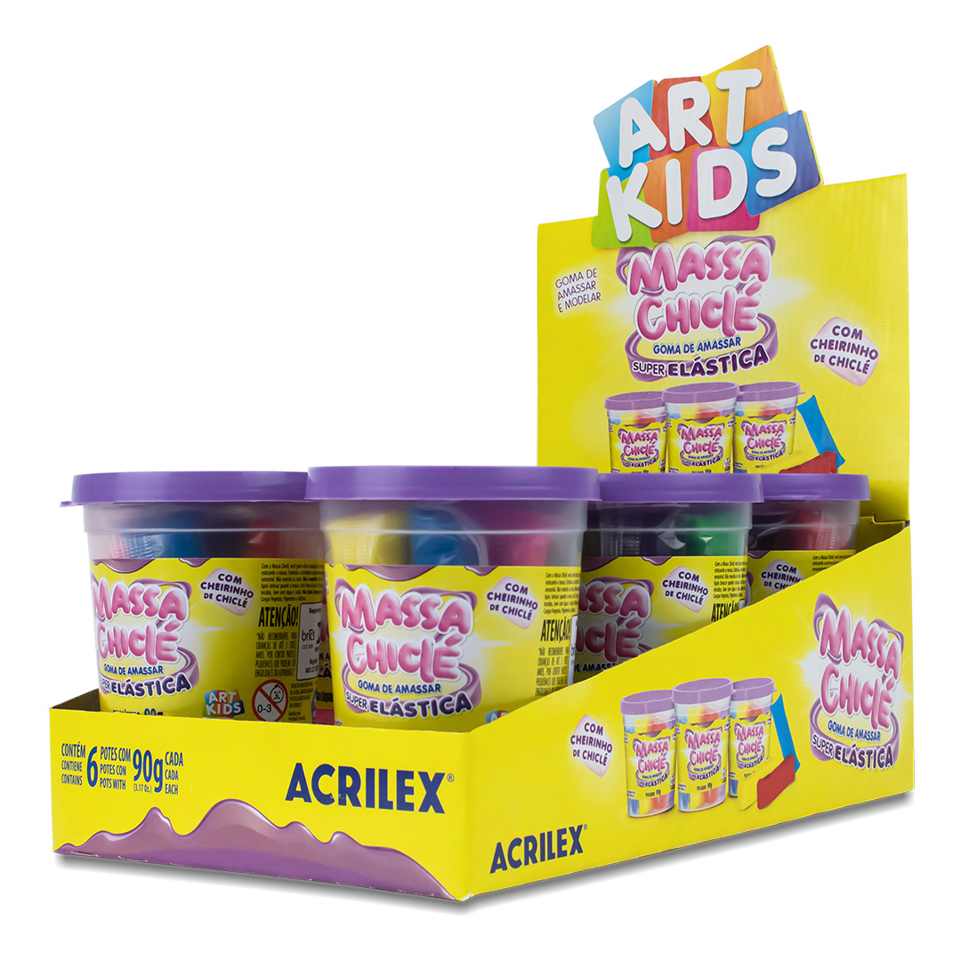  MASA MODELAR ACRILEX CHICLE SUPER  ELASTICA 90GR X6