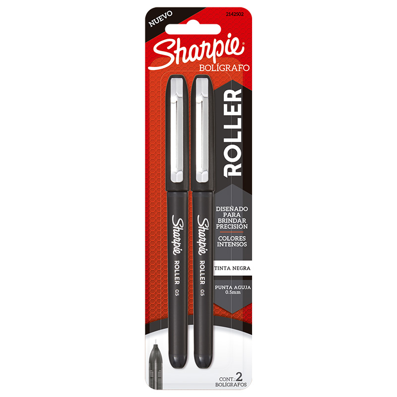  ROLLER SHARPIE TINTA LIQUIDA PUNTA AGUJA  0.5 BLISTER X2 TINTA NEGRA