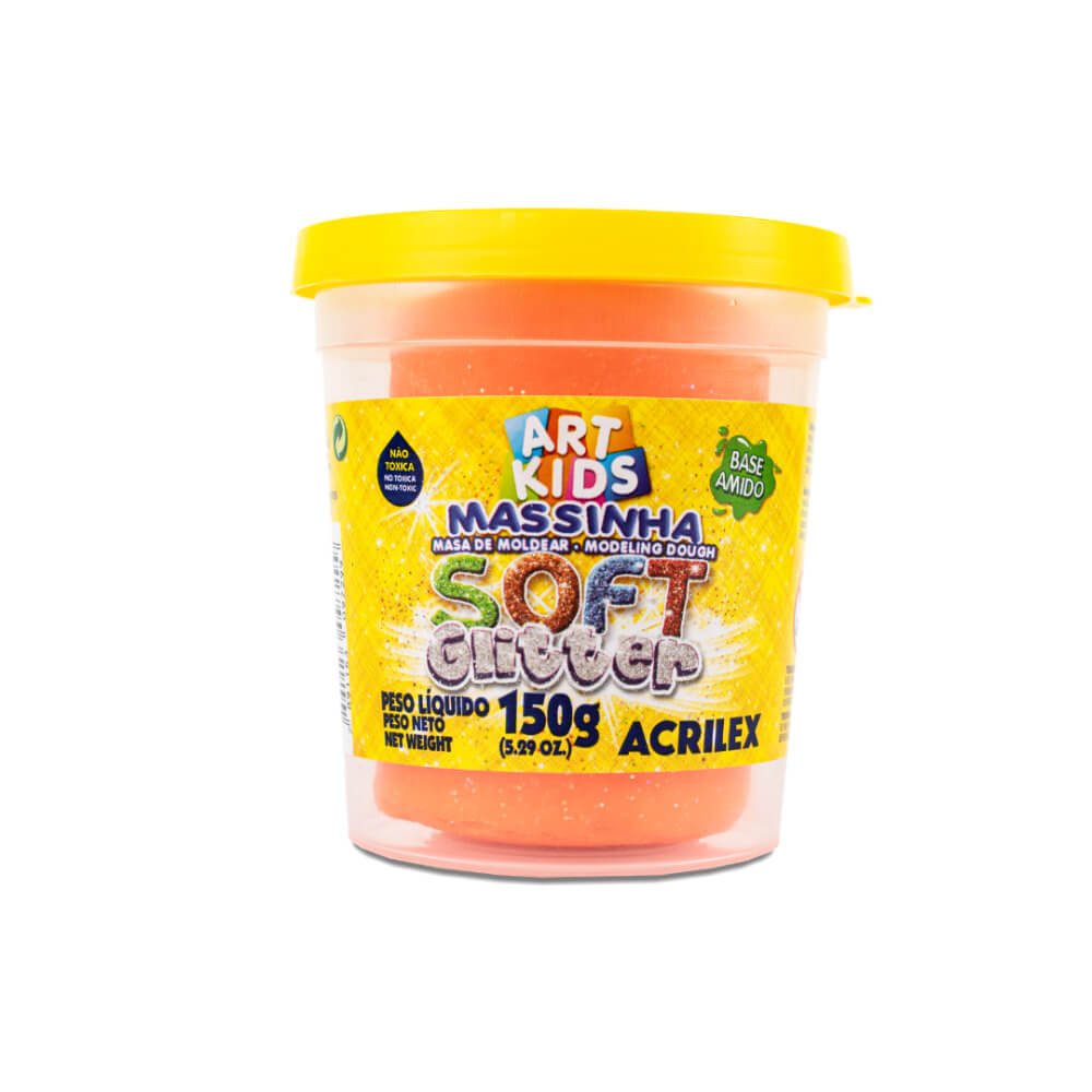  MASA MODELAR SOFT ACRILEX GLITTER POTE;
150G NARANJA