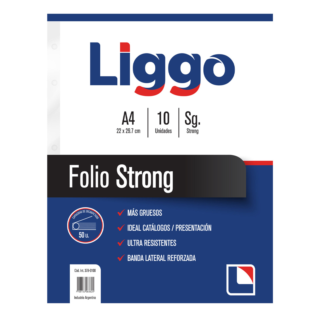  FOLIO A4 100 MICRONES LIGGO STRONG X10