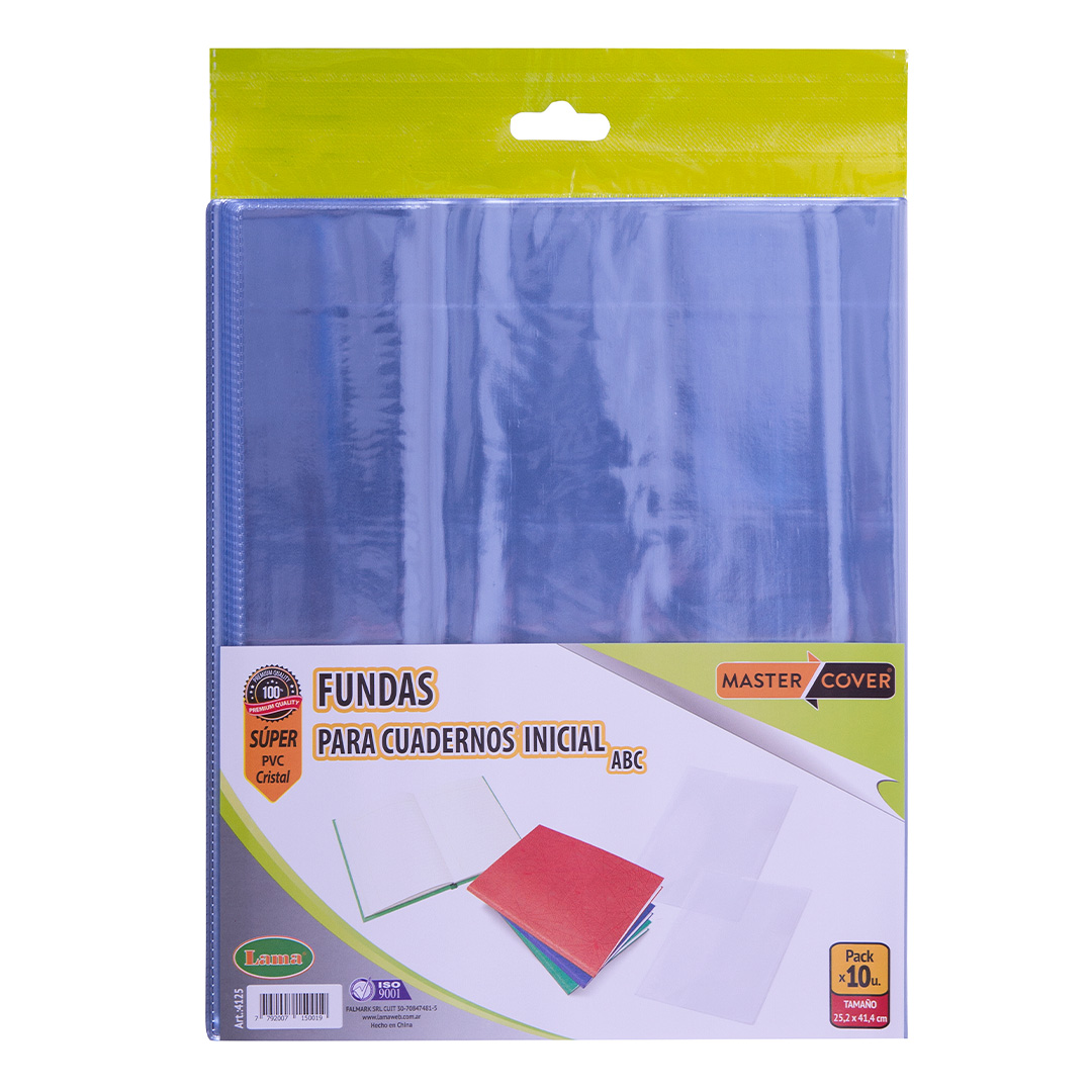  FUNDA CUADERNO LAMA PVC ABC SUPER  BLISTER X10 PACK X 5 BLISTERS