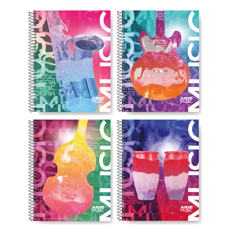  CUADERNO ARTE 16X21 MUSIC TAPA  SEMIRIGIDA 80 HOJAS CUADRICULADO
