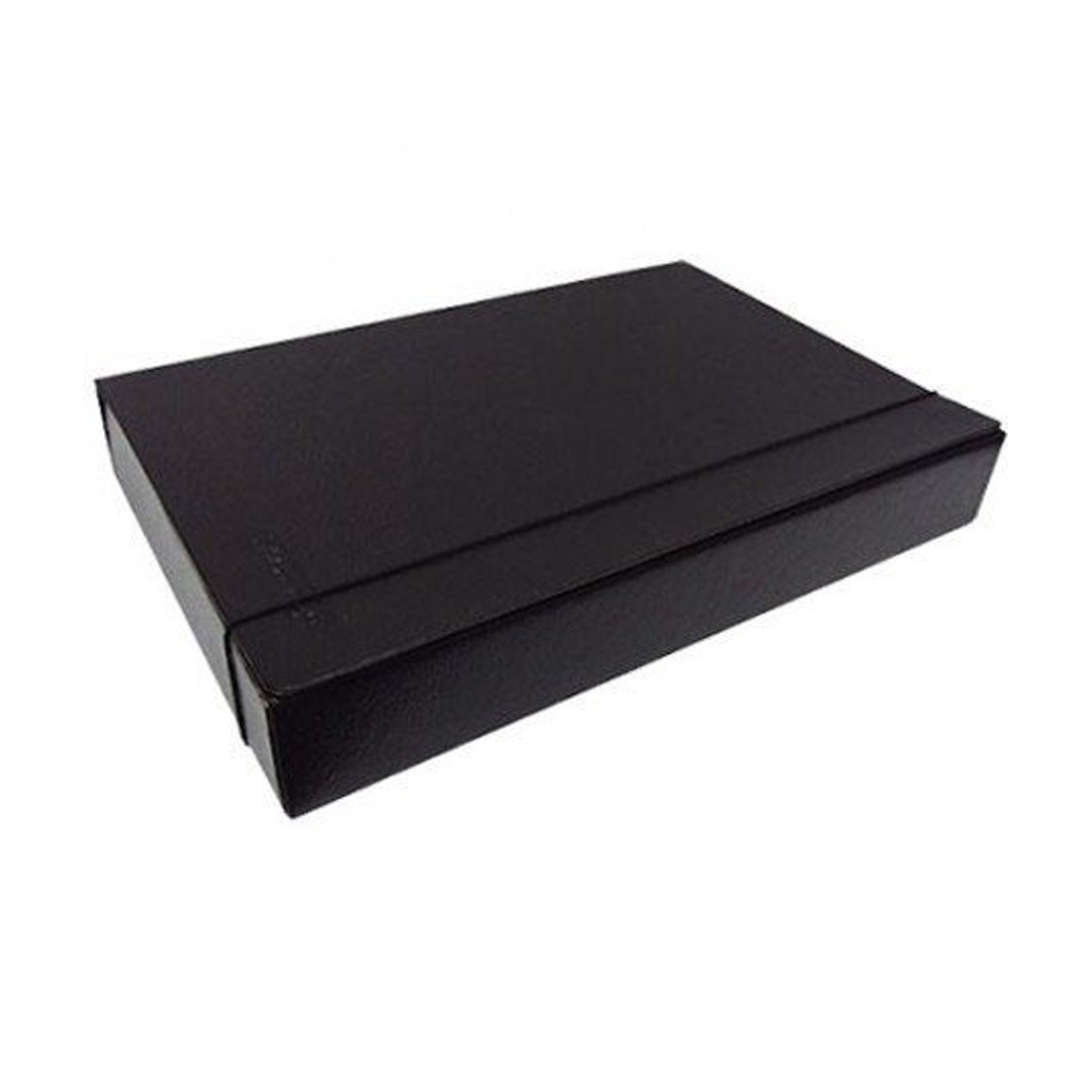  CAJA CON ELASTICO OFICIO HASENAUER FIBRA  NEGRA LOMO 3