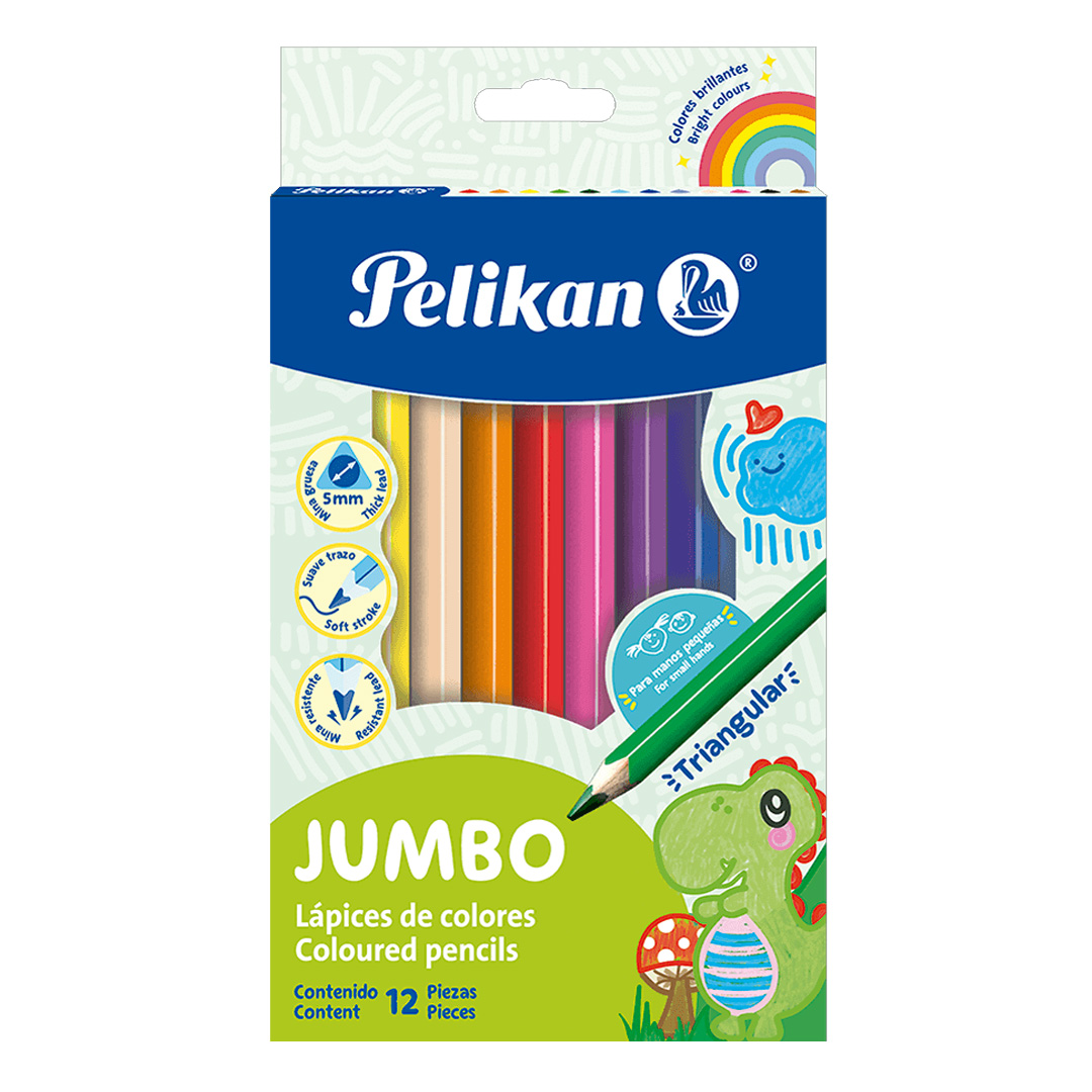 LAPIZ COLOR PELIKAN JUMBO LARGO X12