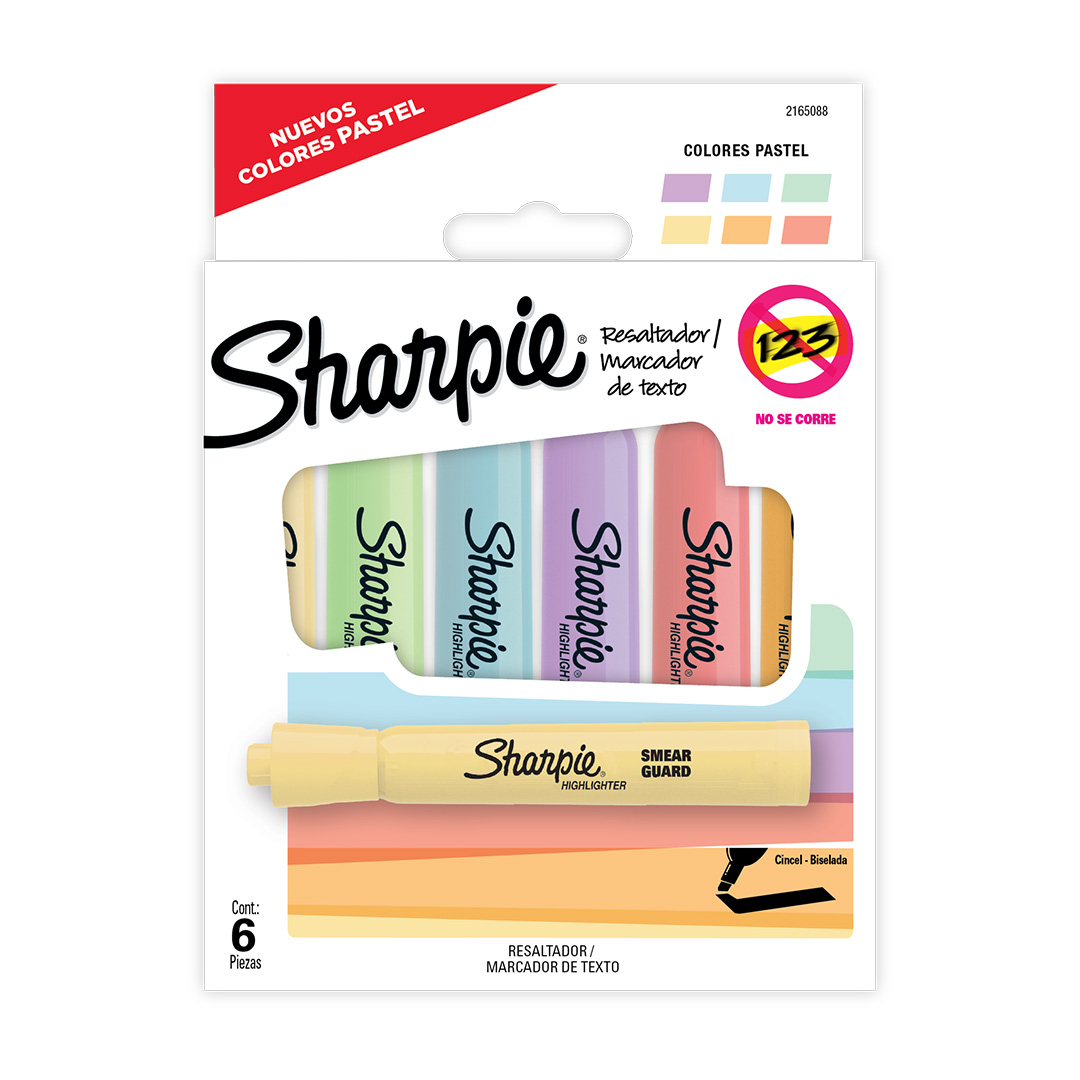  RESALTADOR REDONDO SHARPIE BLISTER  X6PASTEL SURTIDO