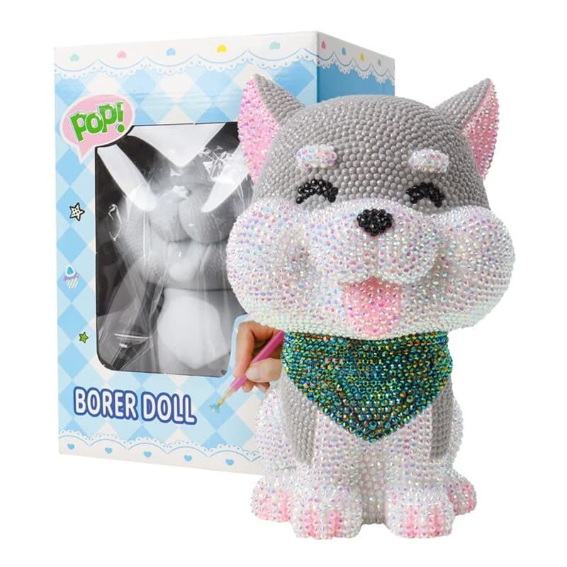  DIAMOND PAINTING 18CM FIGURA 3D ALCANCIA  PERRO