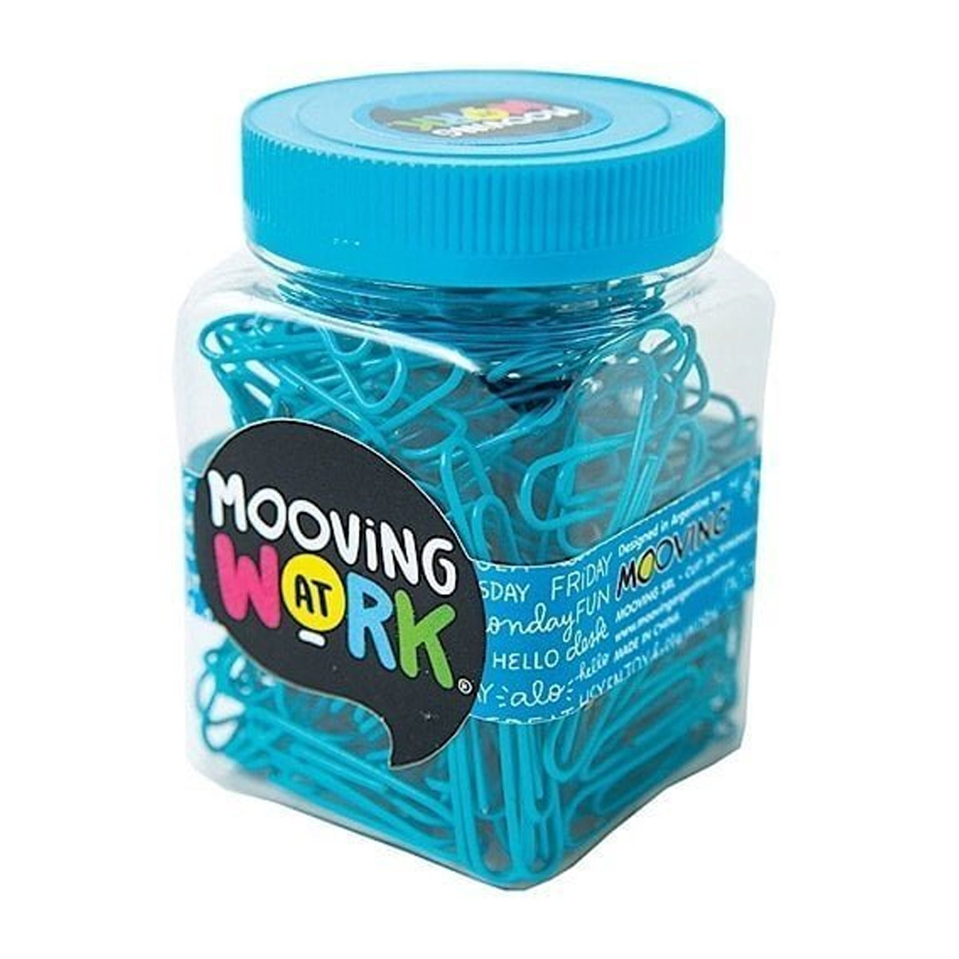  CLIPS MOOVING PAPER CLIPS 33MM FRASCOX80 AZUL FLUO