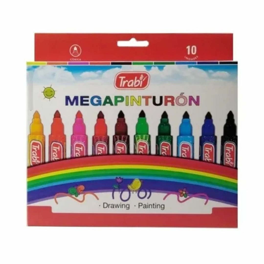  MARCADOR ESCOLAR TRABI MEGAPINTURON X10