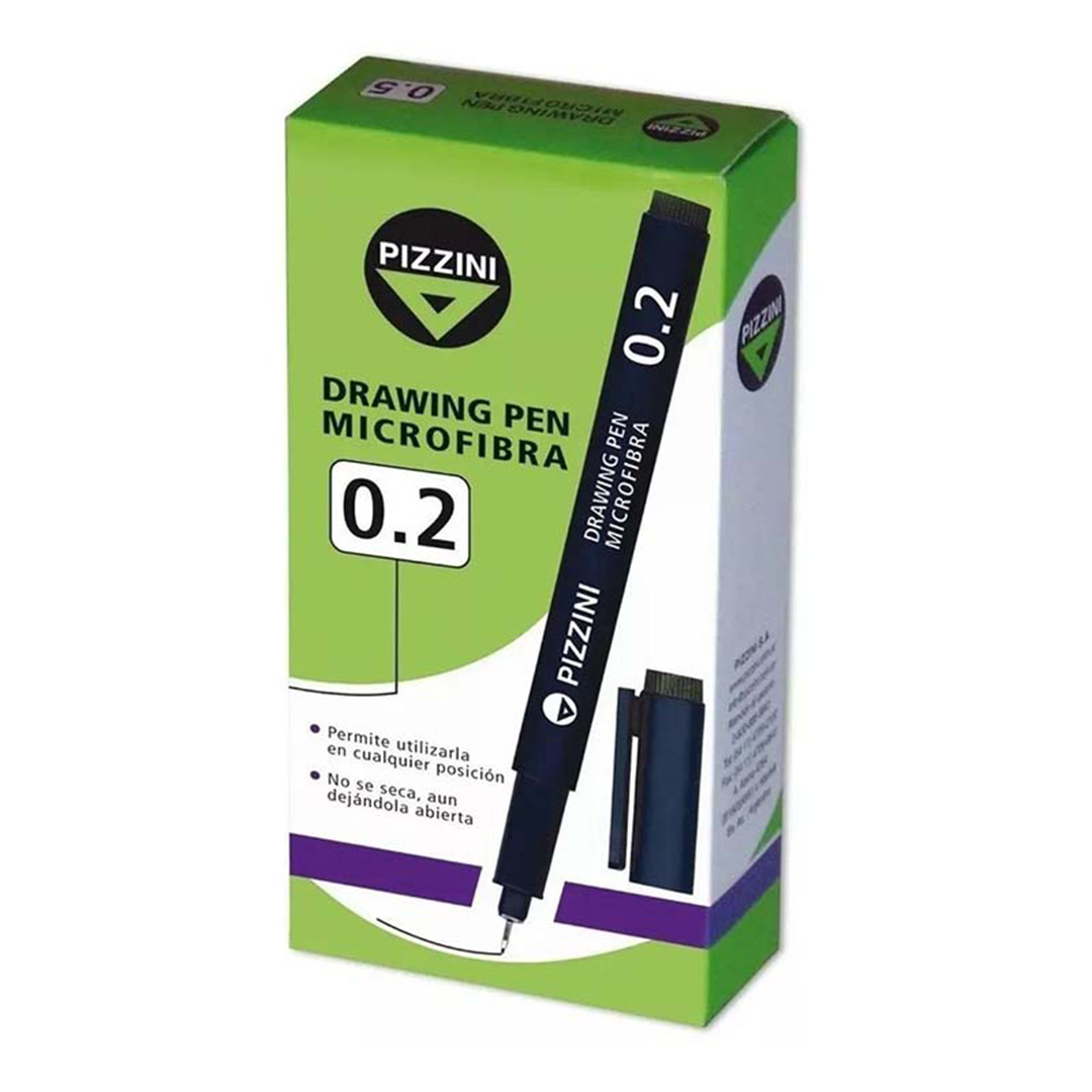 MICROFIBRA PIZZINI 0.2MM NEGRO X12