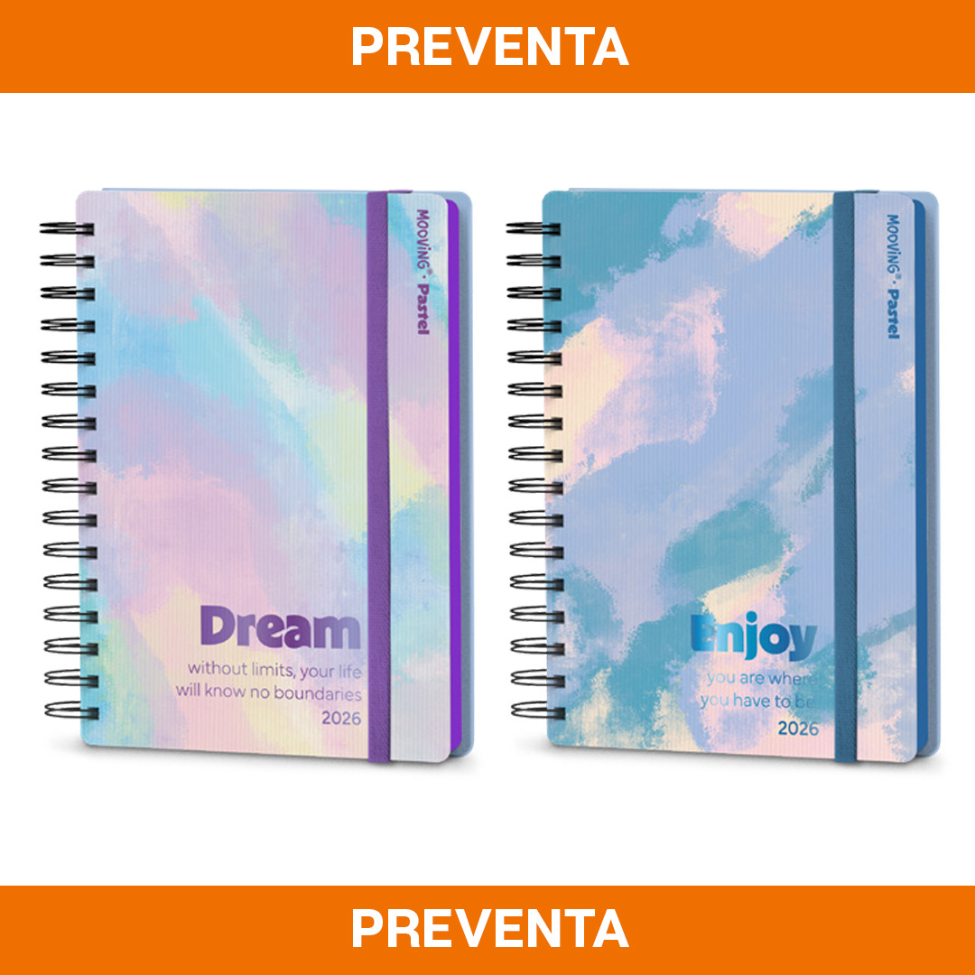  AGENDA MOOVING 15X21 SEMANA A LA VISTA;
PASTEL