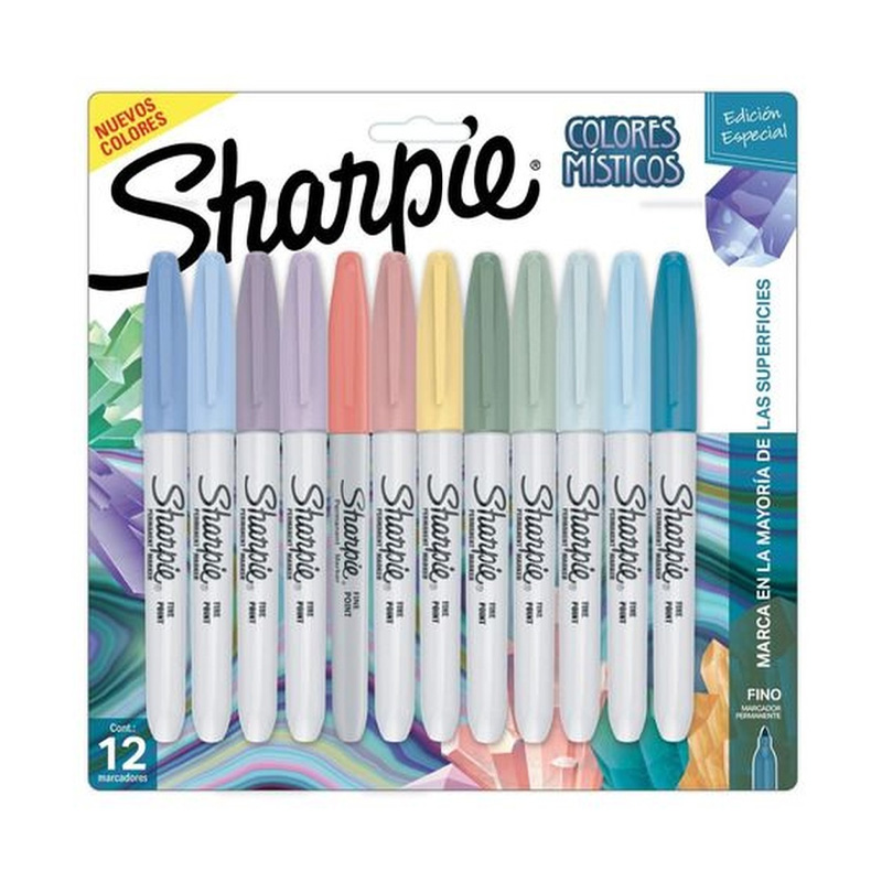  MARCADOR PERMANENTE SHARPIE FINO  MISTICOS X12