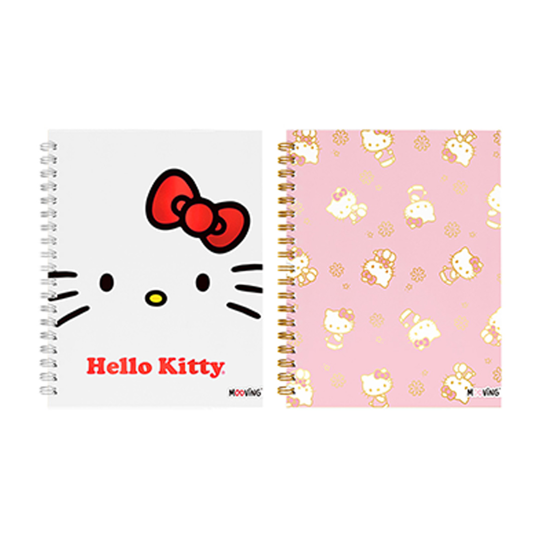  CUADERNO MOOVING 16X21 TAPA DURA;
ESPIRAL 80H HELLO KITTY