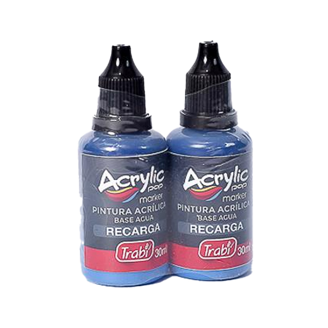  TINTA PARA MARCADOR ACRY LIC TRABI CAJA X2 AZUL