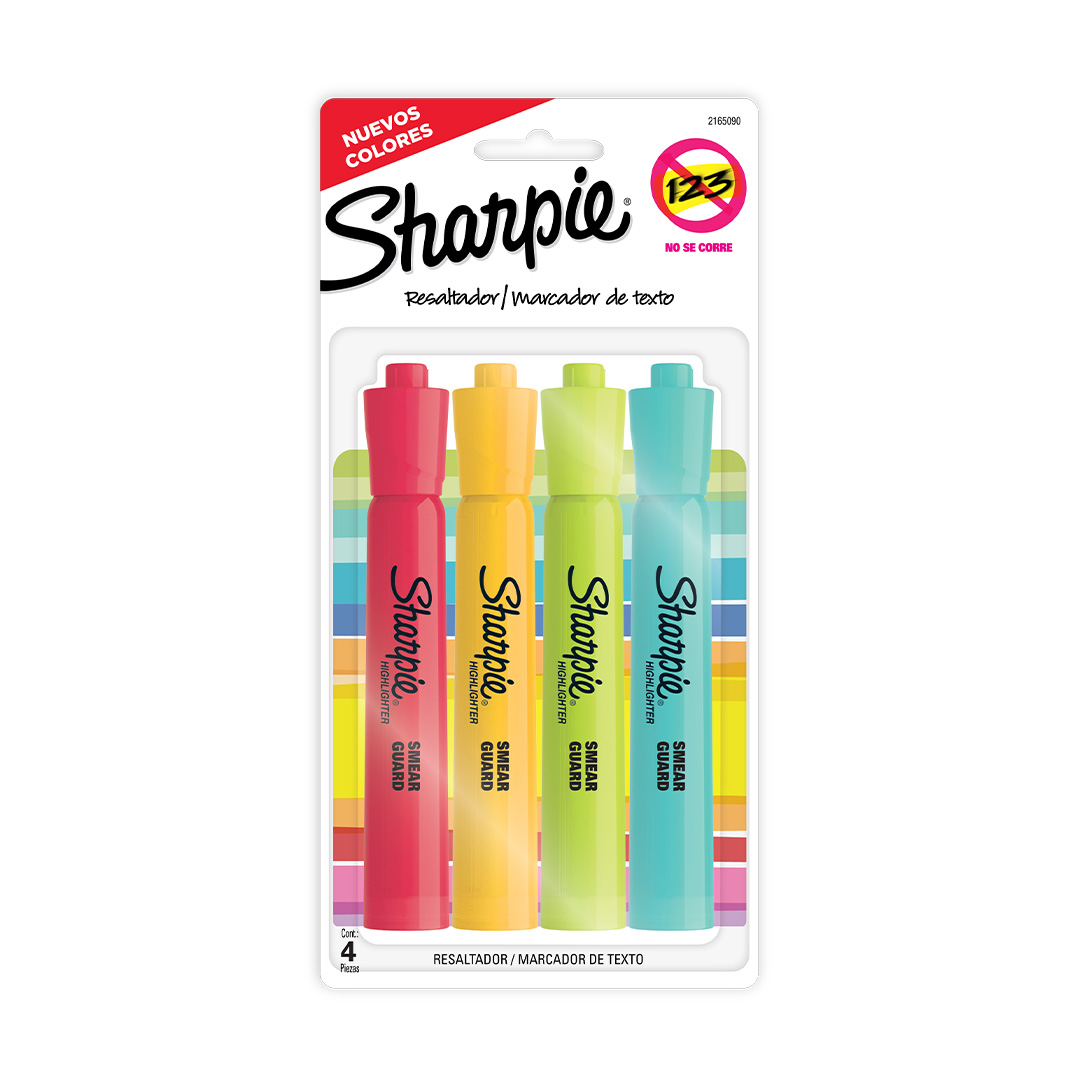  RESALTADOR REDONDO SHARPIE  BLISTER X4FLUO SURTIDO