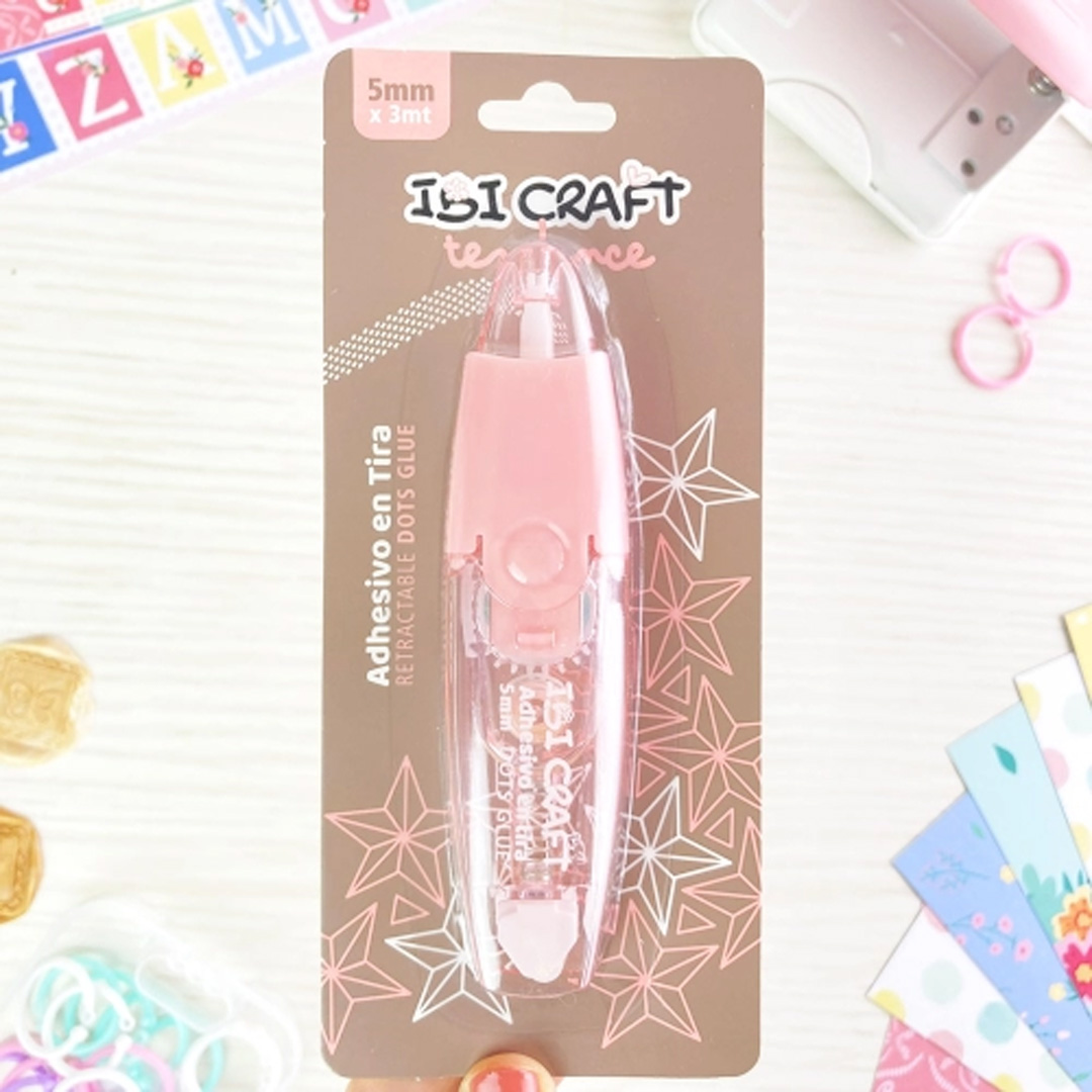  CINTA ADHESIVA IBICRAFT BIFAZ 5MM X 3MT RETRACTIL