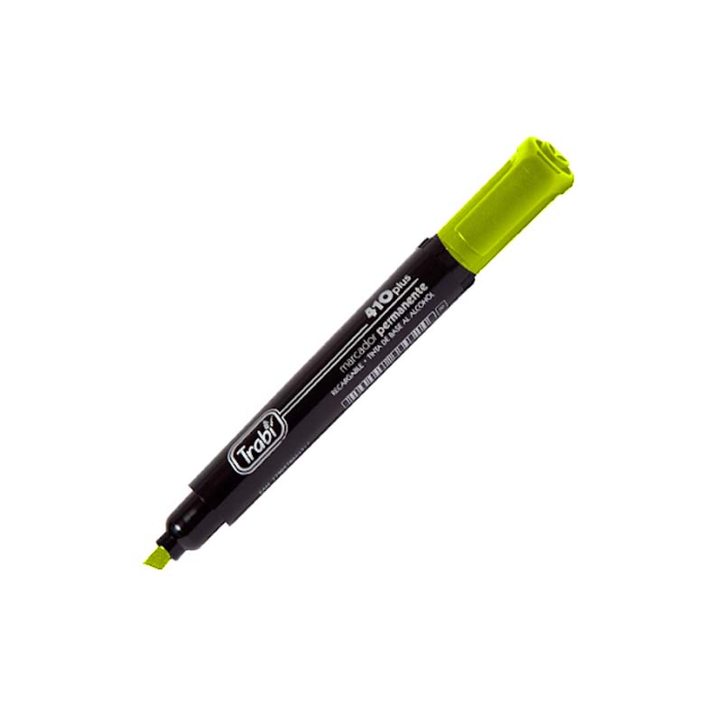  MARCADOR PERMANENTE TRABI 410 PLUS PUNTA  BISELADA X12 AMARILLO