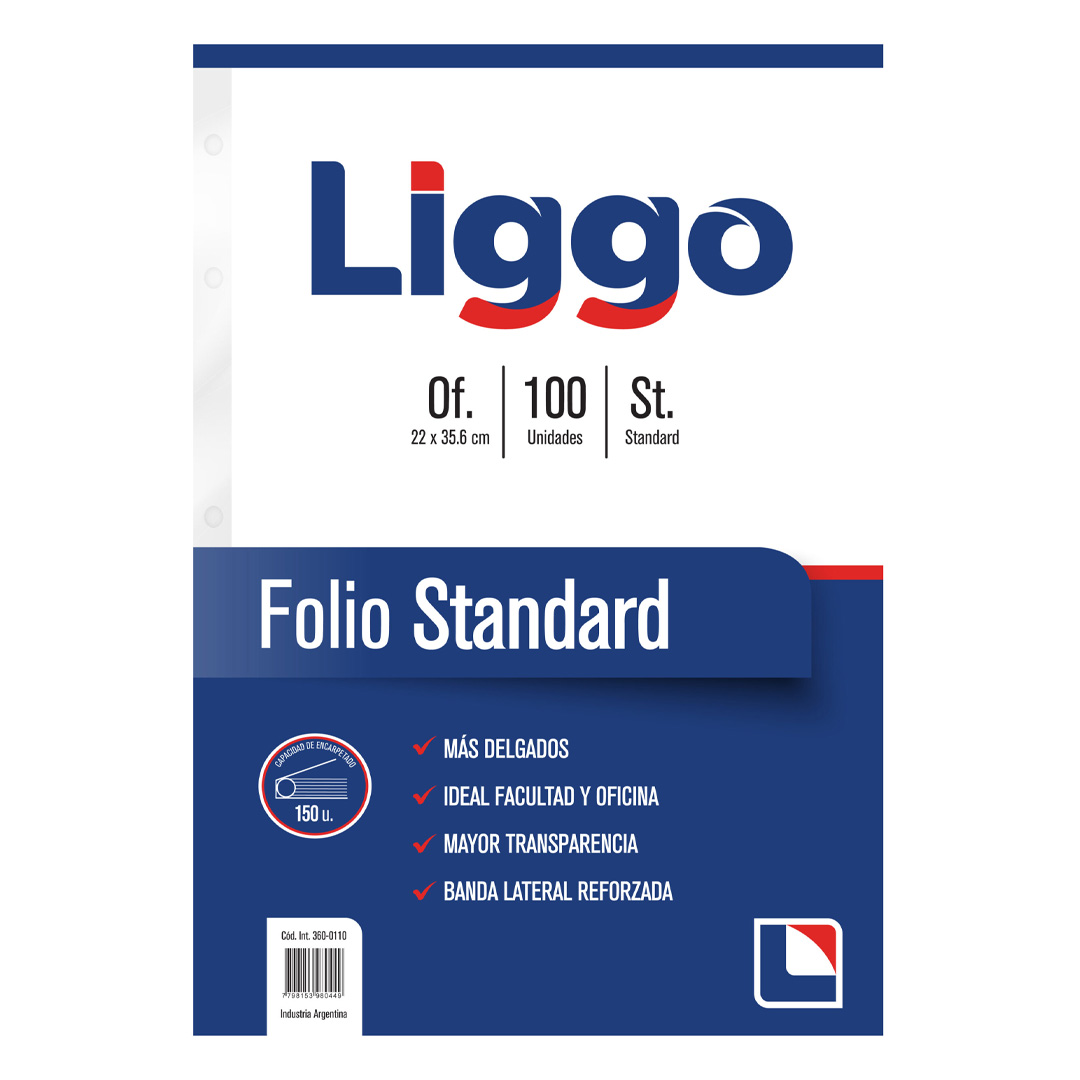  FOLIO OFICIO 30 MICRONES LIGGO STANDARD X100