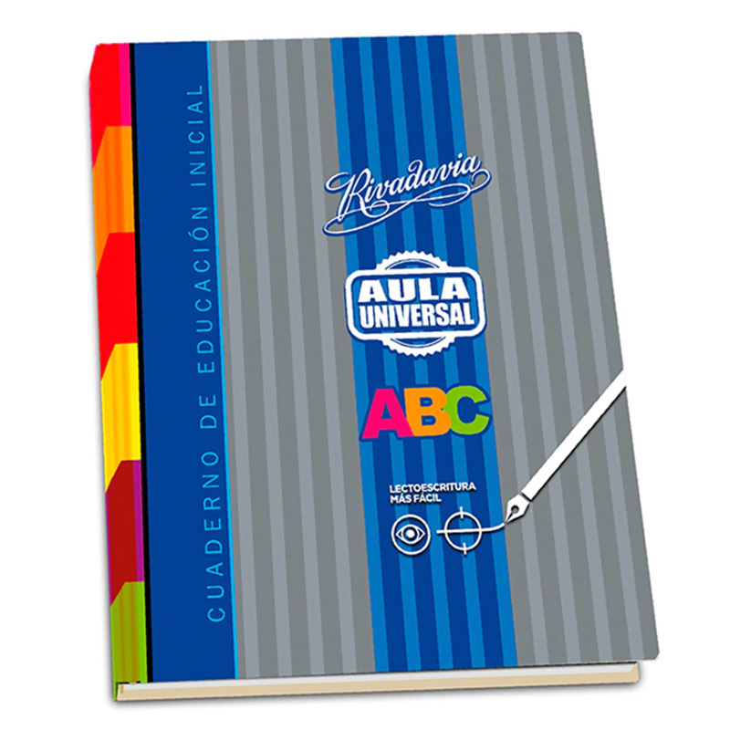  CUADERNO RIVADAVIA 19X23 ABC TAPA CARTON  EDUCACION INICIAL AULA UNIVERSAL 42 HOJA