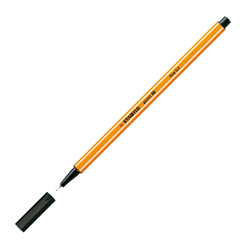  MICROFIBRA STABILO POINT 88 X10 NEGRA