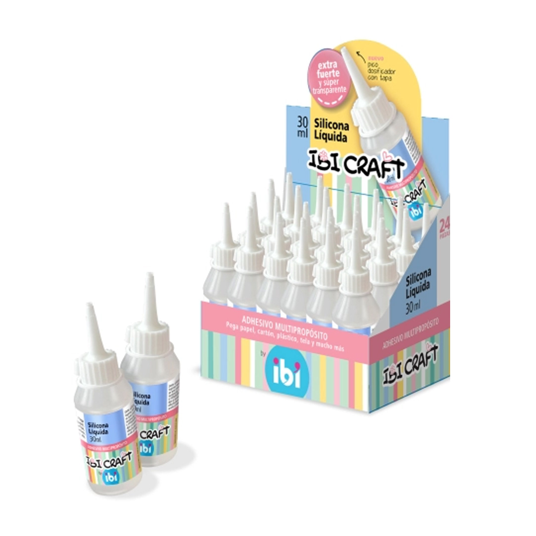  ADHESIVO SILICONA LIQUIDA IBI 30ML CAJA X24