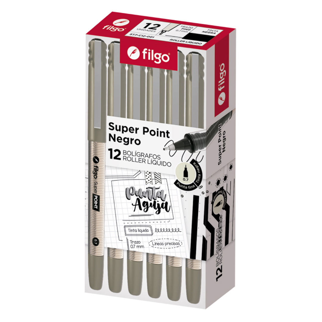  ROLLER FILGO SUPER POINT 0.7 NEGRO X12