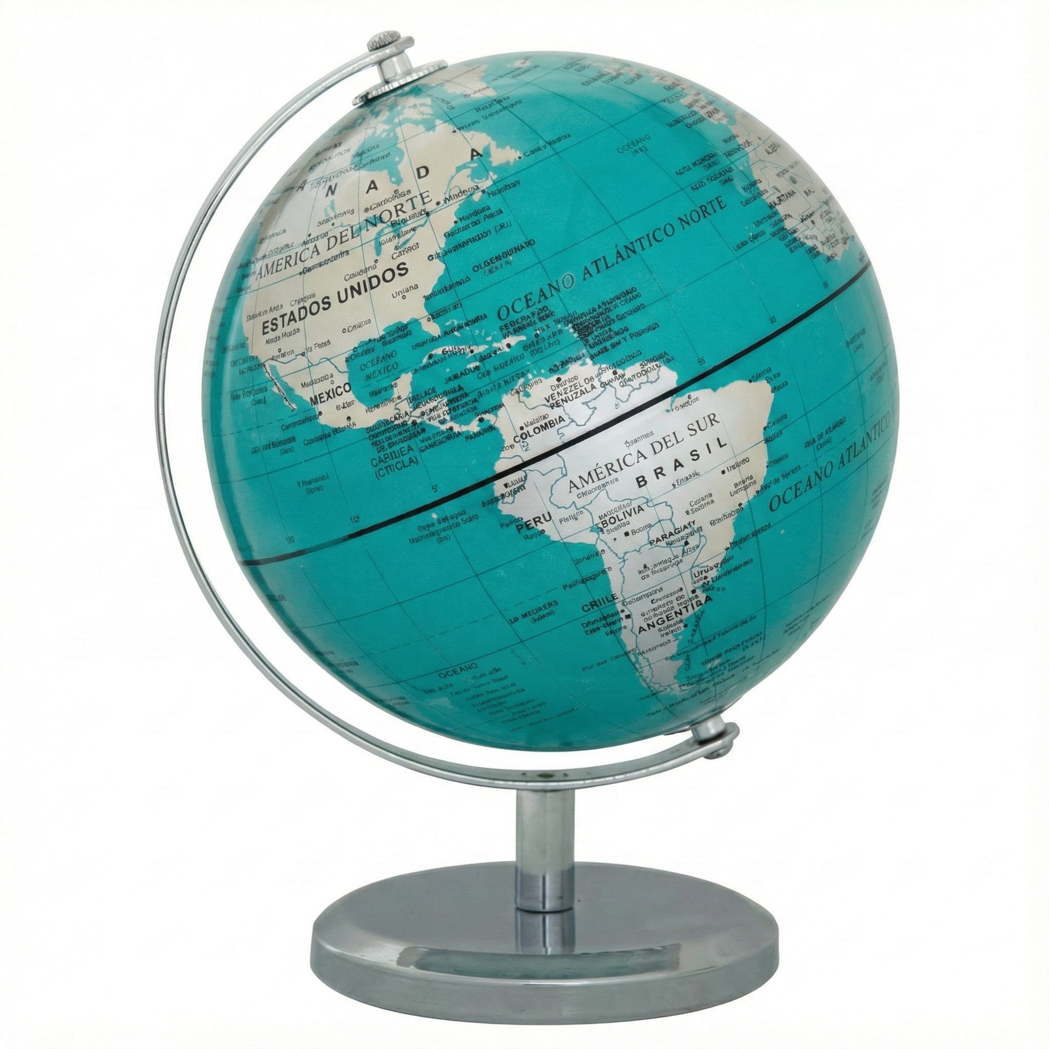  GLOBO TERRAQUEO 143M PLOW BASE CROMADA;
TURQUESA 14CM