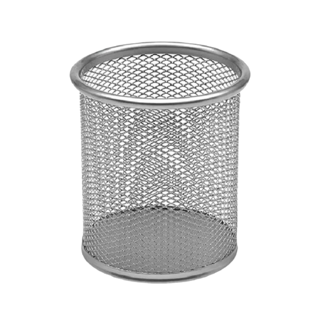  PORTA LAPIZ VALUES REDONDO MESH PLATA