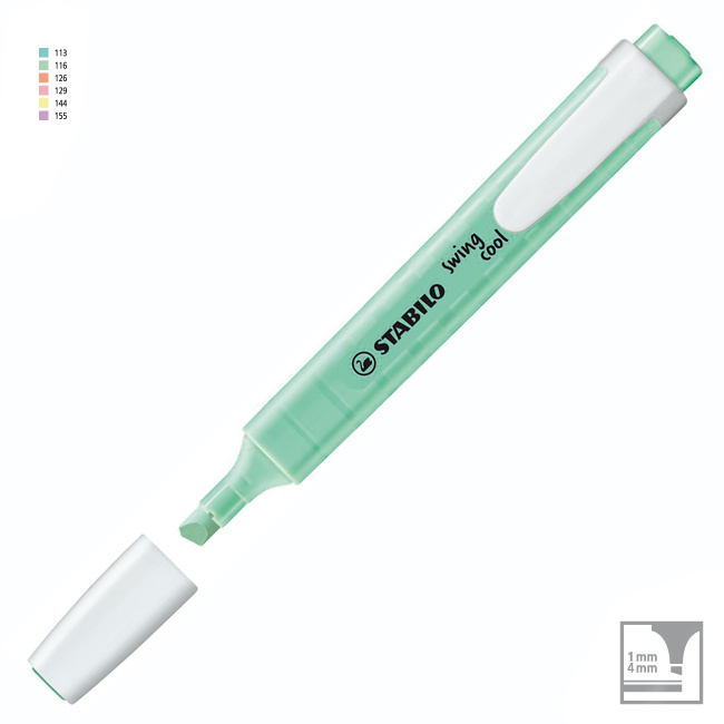  RESALTADOR FINO STABILO SWING COOL X10;
PASTEL MENTA