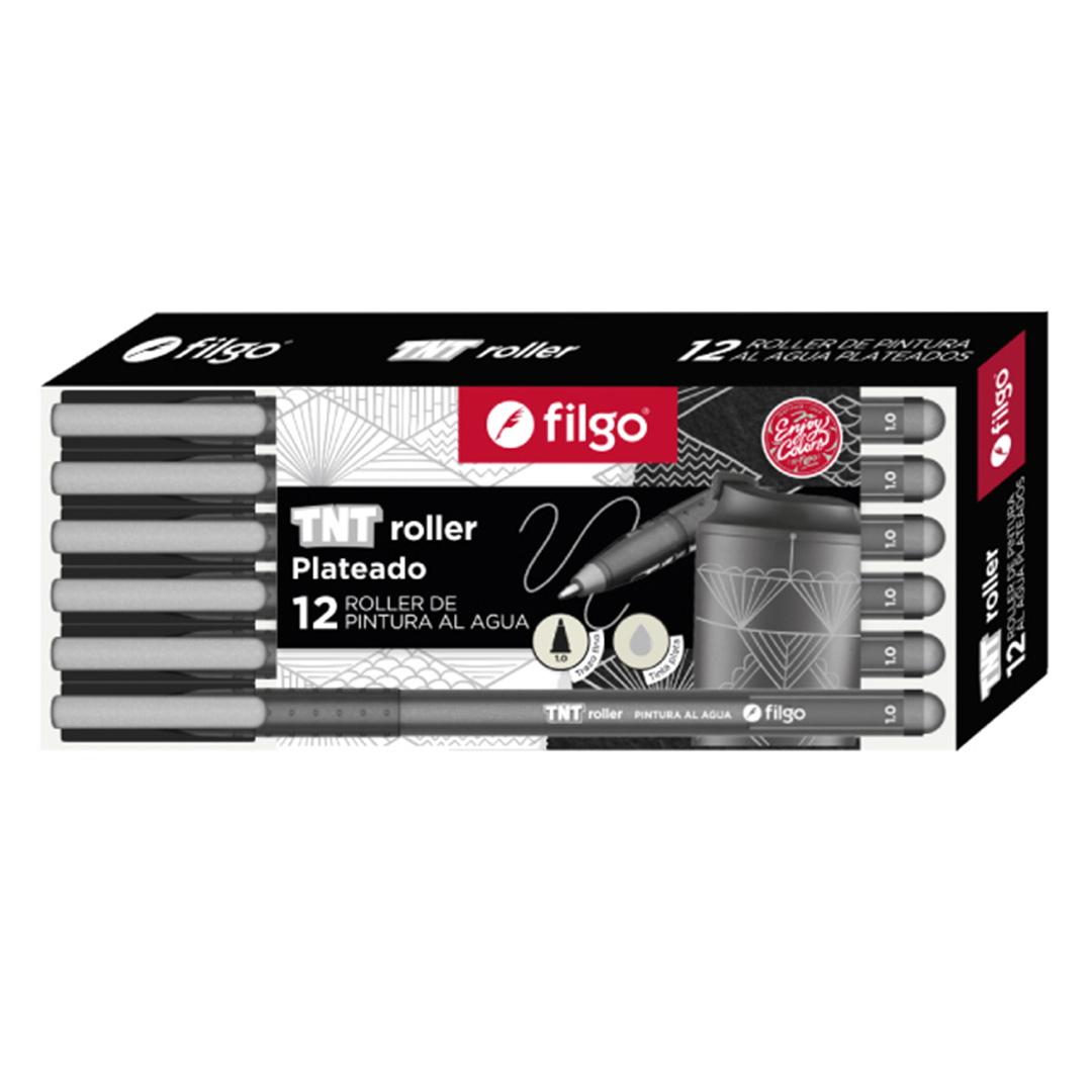  ROLLER PINTURA AL AGUA FILGO TNT PLATA;
X12