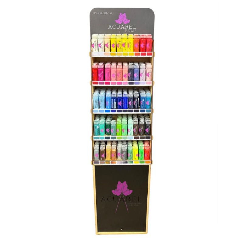  EXHIBIDOR ACUAREL ACRILICO 60CC X600  UNIDADES - 50 COLORES SURTIDOS