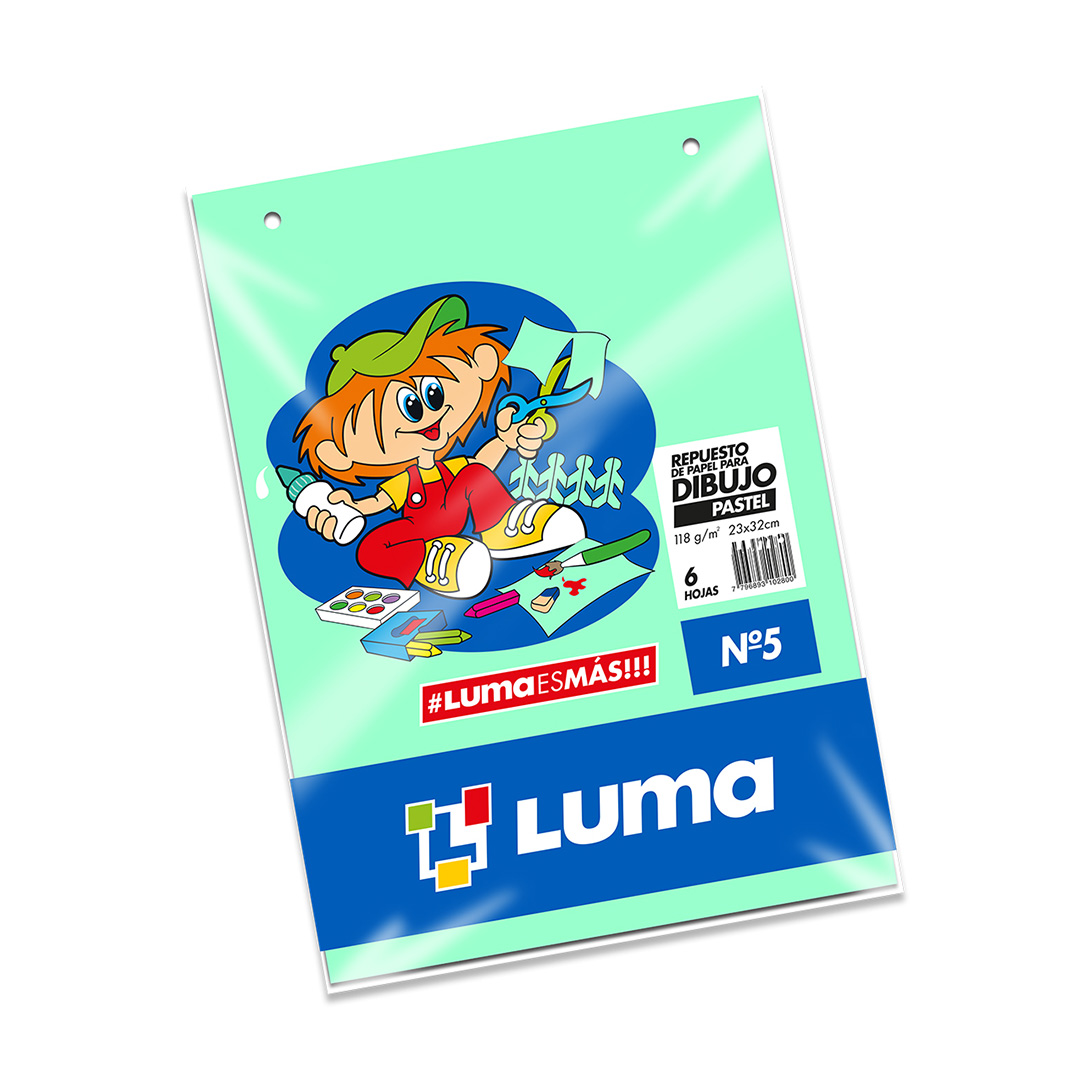  REPUESTO DIBUJO N5 LUMA X 6 HOJAS PASTEL