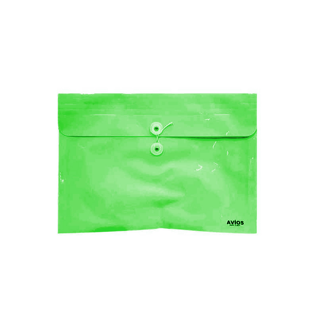  SOBRE PVC AVIOS CON HILO A4 VERDE X12